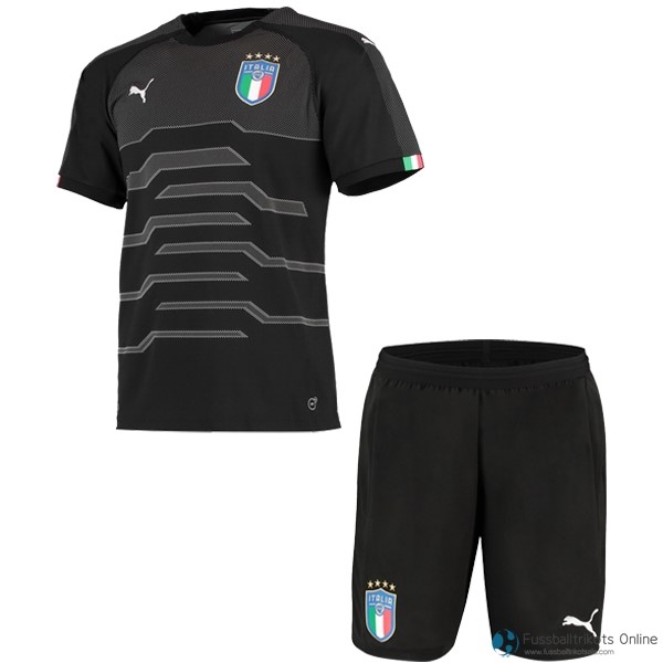 Italien Trikot Kinder Torwart 2018 Schwarz Fussballtrikots Günstig